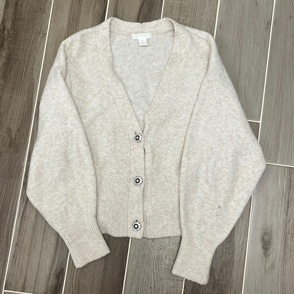 H&M Jeweled Button Cardigan